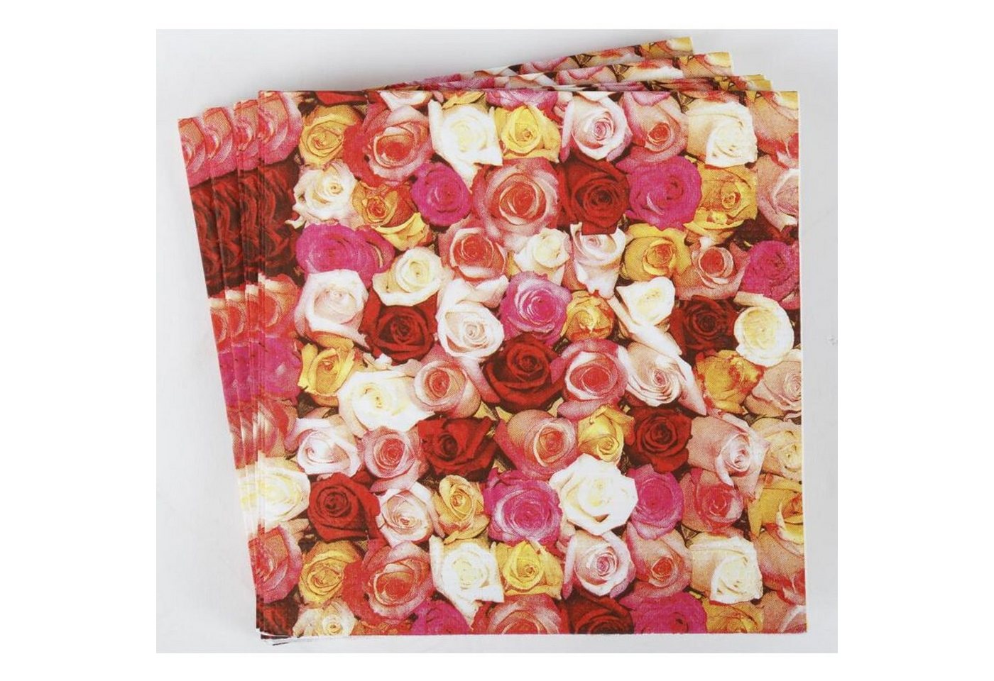 BURI Papierserviette 24x 20er Packung Servietten 33x33cm Papiertuch Rosen Blumen Romantik von BURI