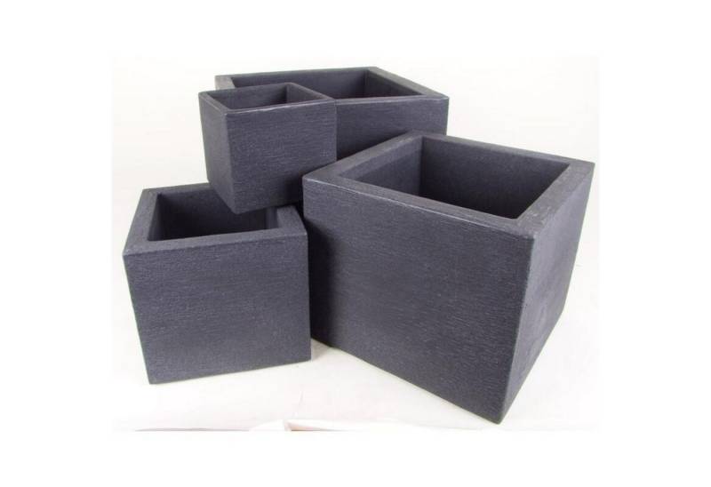 BURI Übertopf 4er Set Pflanzkübel "Kubus" Übertöpfe Blumentopf 50cm Kunststoff von BURI