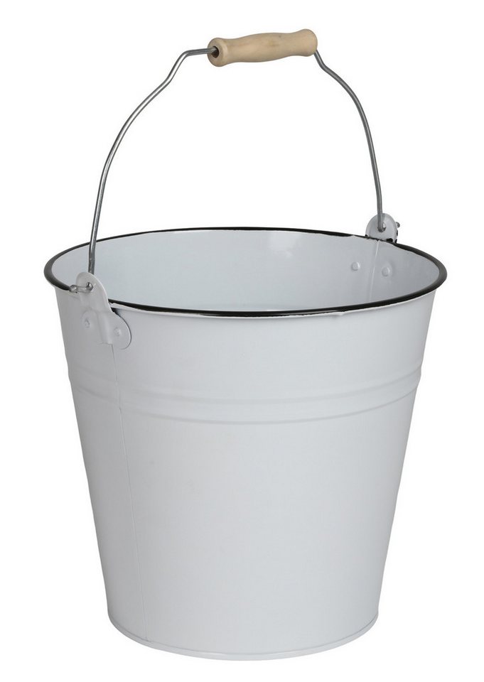 BURI Blumenbank Eimer 10L weiß mit Holzgriff Dekoeimer Putzeimer Wassereimer BURI Blumenbank Eimer 10L weiß mit Holzgriff Dekoeimer Putzeimer Wassereimer von BURI