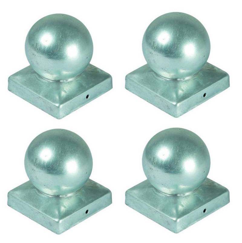 BURI Pfostenkappe 4x Pfostenkappe Kugel 90x90mm Zaunkappe Zierkappe Pfahl Kappe verzinkt (4 St) von BURI
