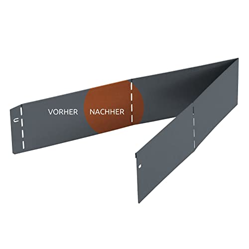 BURI Rasenkante Cortenstahl in Rostoptik Square Corten quadratisch 50x50 cm, H13 cm - Metall Beeteinfassung Rost Beetumrandung mit Stecksystem von BURI