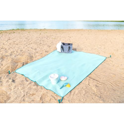BURI Sandfreie Decke Stranddecke 150x200cm Campingdecke Reisedecke Picknickdecke Strandmatte Outdoordecke Sonnenmatte Freizeitdecke Freizeitmatte Liegetuch, Farbe:Mint von BURI