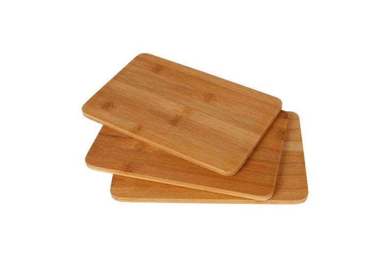 BURI Schneidebrett 3er Set Frühstücksbrettchen Bambus Holz Schneidebrett Küchenbrett, Bambus von BURI
