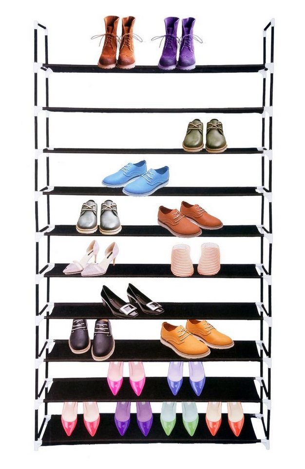 BURI Regal Schuhregal mit 10 Ablagefächer Schuhständer Schuhablage Schuhschrank R von BURI