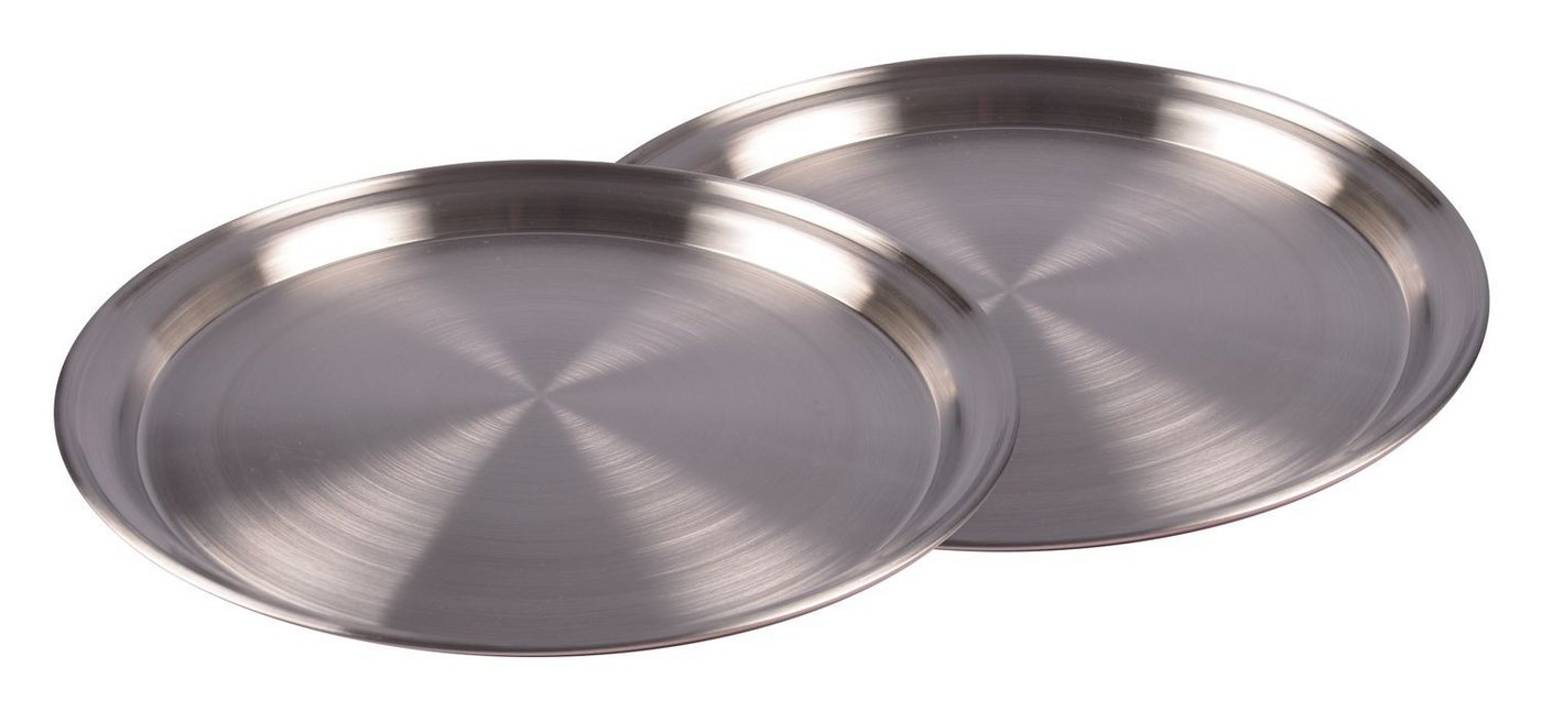 BURI Servierplatte 2er-Set Edelstahl Tablett 35cm Serviertablett Frühstückstablett Kerzen, Edelstahl BURI Servierplatte 2er-Set Edelstahl Tablett 35cm Serviertablett Frühstückstablett Kerzen, Edelstahl von BURI