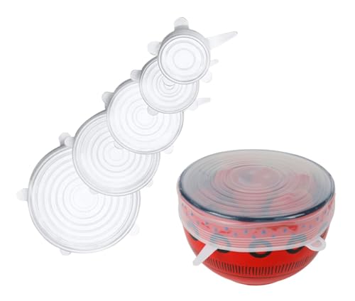 BURI Silikon-Deckel 5er-Set transparent Frischhaltedeckel wiederverwendbar dehnbar BURI Silikon-Deckel 5er-Set transparent Frischhaltedeckel wiederverwendbar dehnbar von BURI