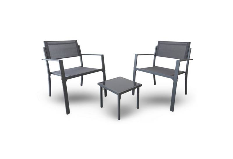 BURI Sitzgruppe Balkonset 2 Stühle und 1 kleiner Glastisch Terrasse Balkon Möbel Set von BURI