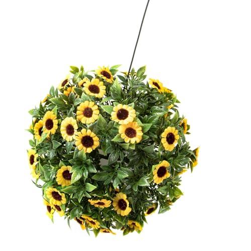 BURI Solar Deko-Kugel Sonnenblumen Gartendeko Blüte Kunstblume Solarleuchte von BURI