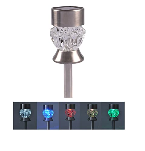 BURI Solar-Gartenstecker Diamant mit Farbwechsler Solarlampe Solarleuchte Gartenlampe von BURI