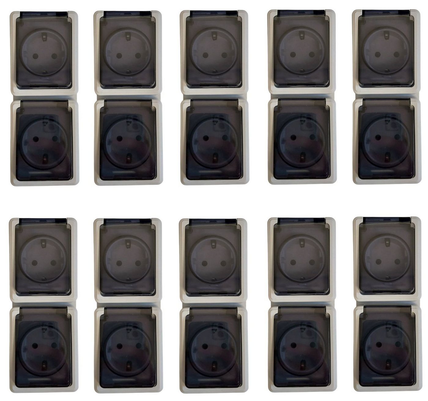 BURI Steckdose 10x Doppelsteckdose 2 Fach Feuchtraum Steckdosen Set Aufputz IP44 BURI Steckdose 10x Doppelsteckdose 2 Fach Feuchtraum Steckdosen Set Aufputz IP44 von BURI