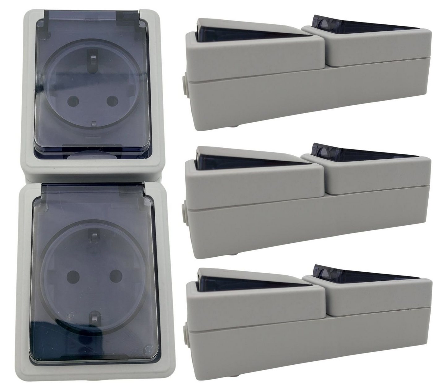BURI Steckdose 4er Set Doppelsteckdose 2 Fach Feuchtraum Steckdose Aufputz IP44 BURI Steckdose 4er Set Doppelsteckdose 2 Fach Feuchtraum Steckdose Aufputz IP44 von BURI