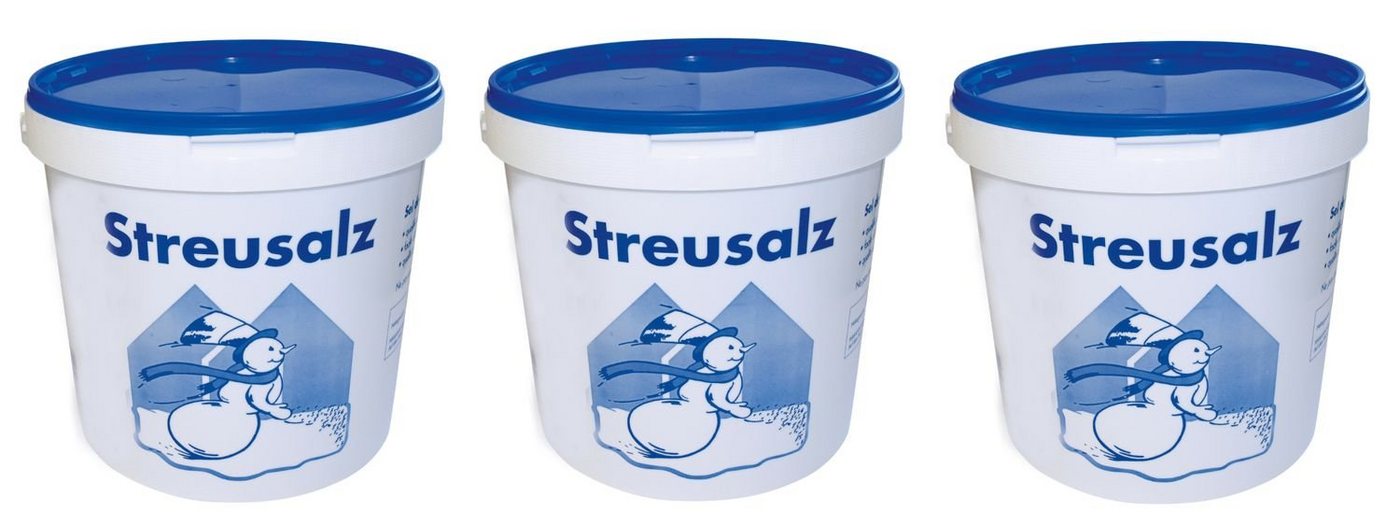 BURI Streuwagen 3x 10kg Streusalz im Eimer Auftausalz Straßensalz Tausalz Streumittel von BURI