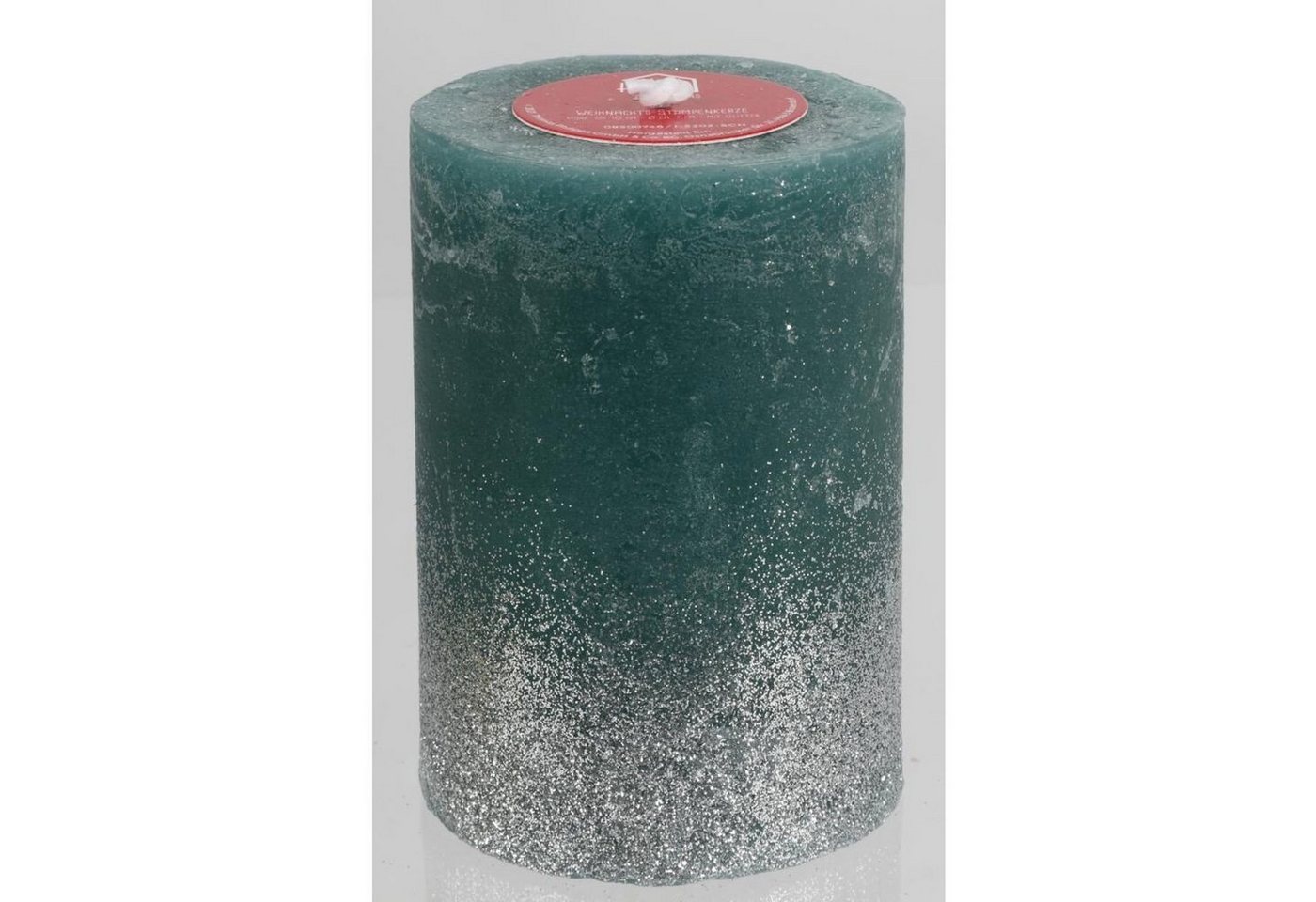BURI Stumpenkerze 12 Stück Weihnachten Stumpenkerze mit Glitzer 10x7cm Großpackung 12er- von BURI
