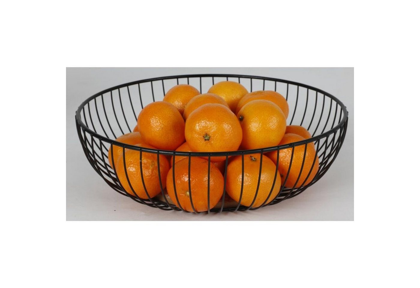 BURI Obstschale 24 Stück Metallkorb mit Holzboden 27cm Obstschale Dekoration Küche, Metall von BURI