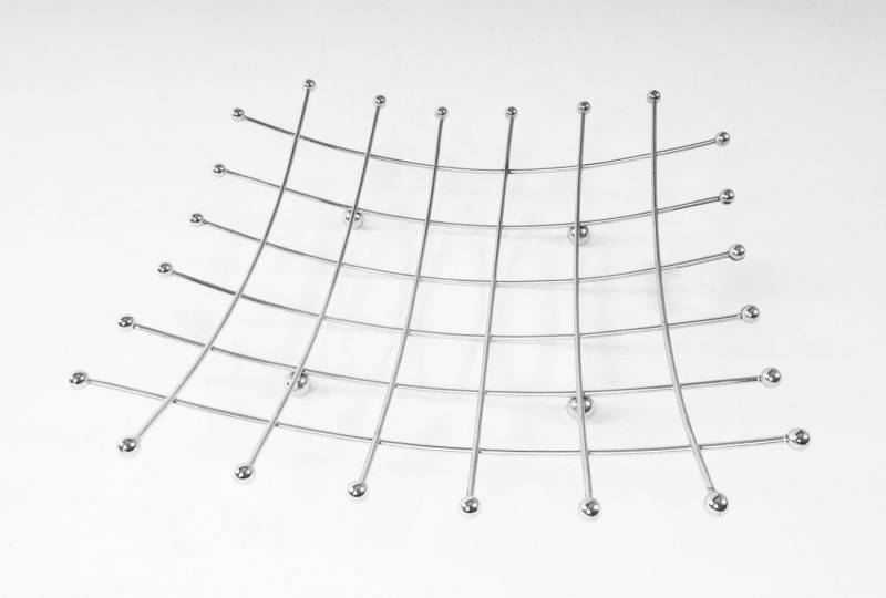 BURI Obstschale Metall Obstschale verchromt Obstkorb Dekoschale Brotkorb Metallschale, Metall von BURI