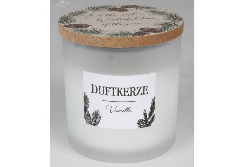 BURI Tafelkerze 12x Duftkerzen Vanille Glas Holzdeckel Raumdüfte Innendekoration Licht (12-tlg) von BURI