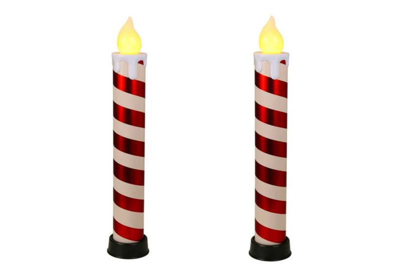 BURI Tafelkerze 2x LED Candy Kerze Outdoor 83cm Timer Zuckerstange Weihnachtskerze von BURI