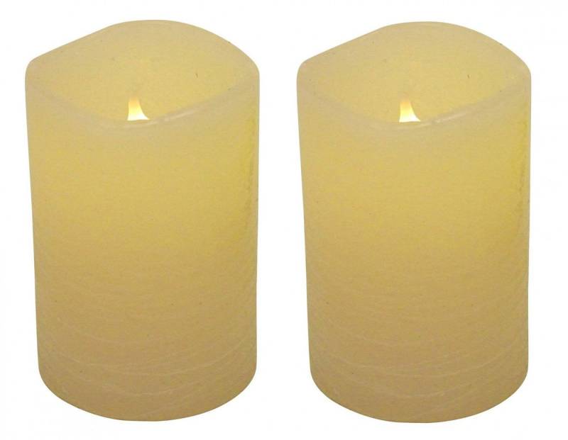 BURI Tafelkerze Kerze LED 2er 5x10 cm div.Farben von BURI