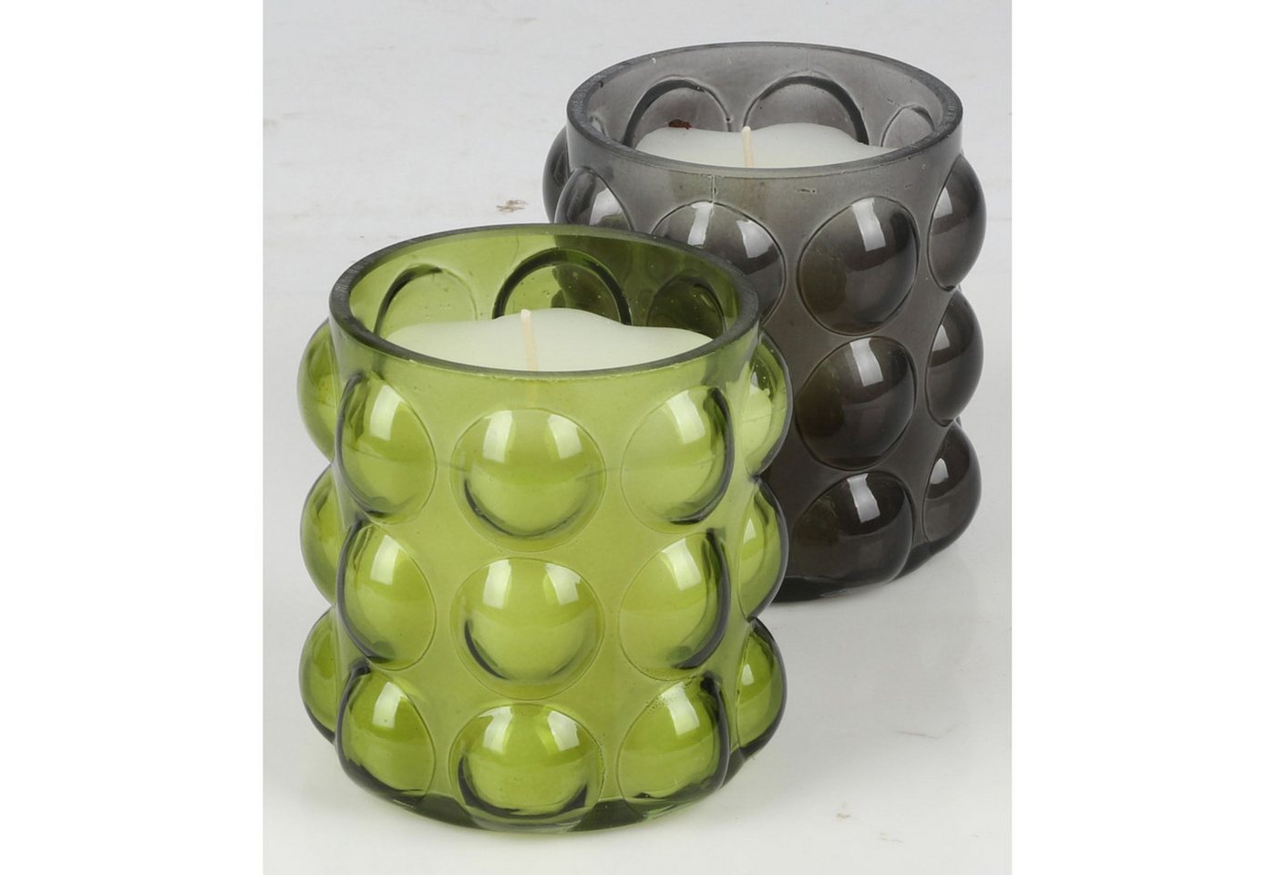 BURI Tafelkerze Kerze im Bubble Glas 9er Set 10x10 cm Dekokerze Windlicht Glas BURI Tafelkerze Kerze im Bubble Glas 9er Set 10x10 cm Dekokerze Windlicht Glas von BURI