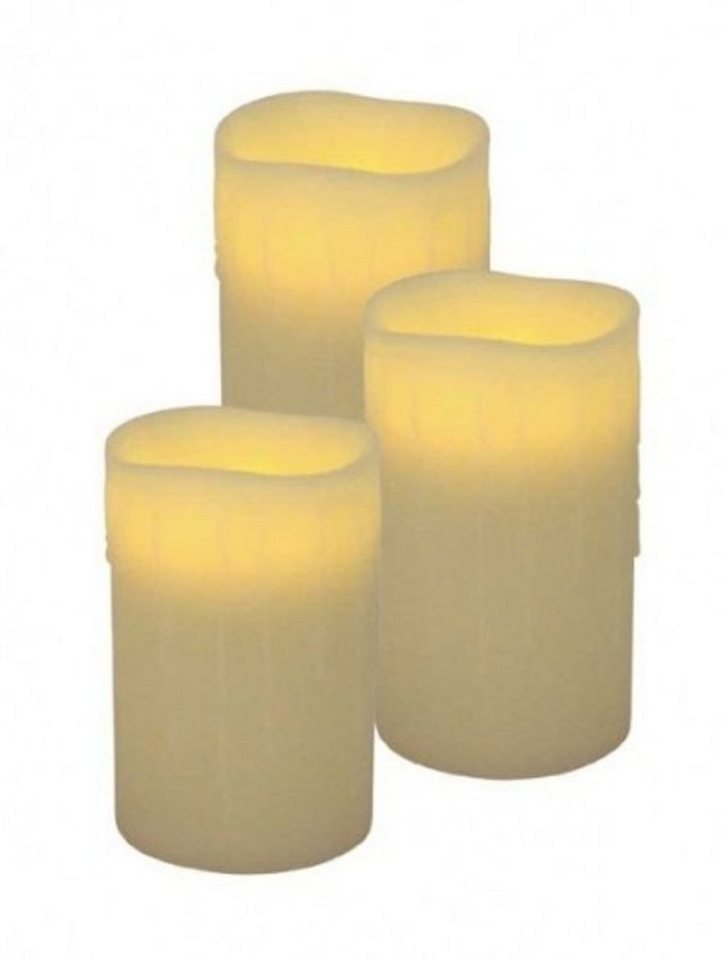 BURI Tafelkerze LED-Wachskerzen 3er Set von BURI