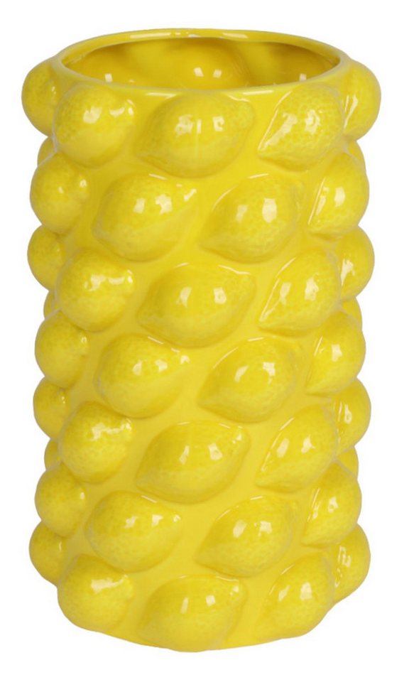 BURI Tischvase Keramikvase Zitrone Tischvase Blumenvase Dekovase Bodenvase 16x26,5cm von BURI