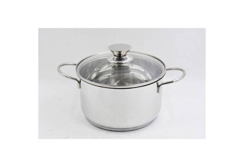 BURI Topf-Set 2x Kochtopf Neapel Silber 20 cm Glasdeckel Kochen Braten Töpfe Suppen von BURI