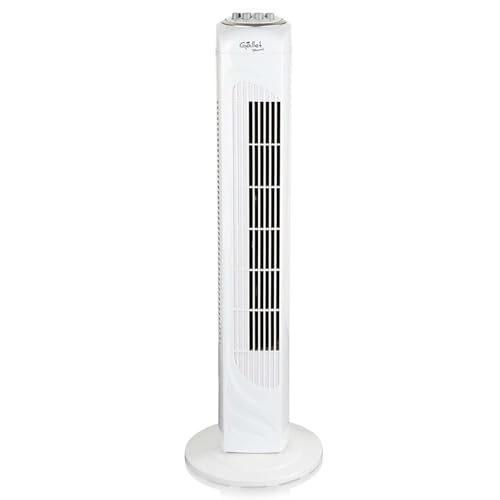 BURI Turmventilator | 74cm Höhe | 3 Geschwindigkeiten | Leise 54dB | Timer 120 Min | Oscillation | Weiß | Kompakt & leistungsstark | Für Wohnung, Büro & Ferienhaus von BURI