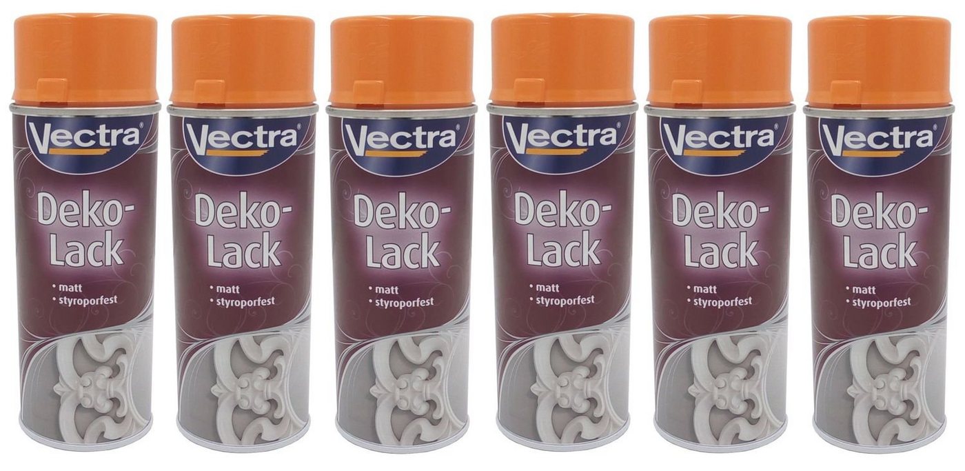 BURI Vollton- und Abtönfarbe 6x Vectra® Dekolack pastellorange matt 400ml Lackspray Farbspray Sprüh von BURI