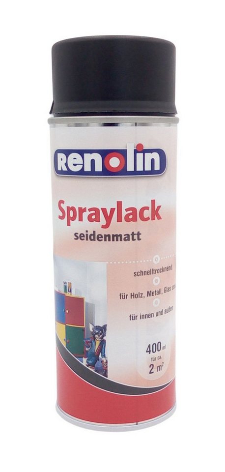 BURI Vollton- und Abtönfarbe Spraylack 400ml schwarz seidenmatt Sprühlack Lackspray Farbspray Spray von BURI
