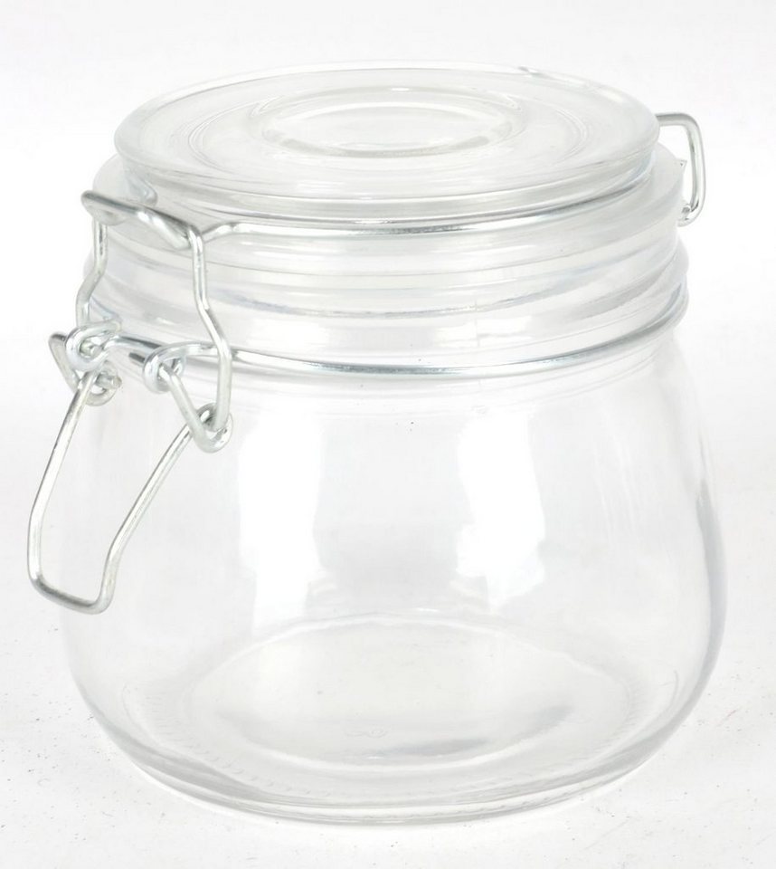 BURI Vorratsdose Drahtbügelglas 0,5 Liter Einmachglas Einweckglas Vorratsglas Marmelade, Glas von BURI