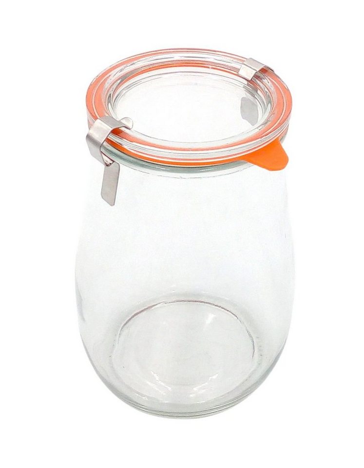 BURI Vorratsdose Einmachglas mit Klammern 1L Einweckglas Vorratsglas Konservenglas Tulp, Glas von BURI