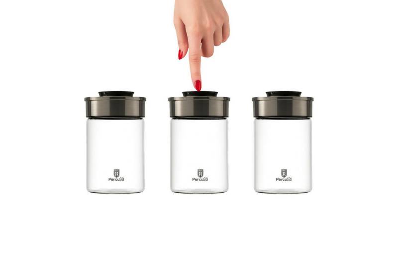 BURI Vorratsglas Vakuum Vorratsdosen 3er Set 1000ml Einmachgläser Vorratsgläser, Glas von BURI
