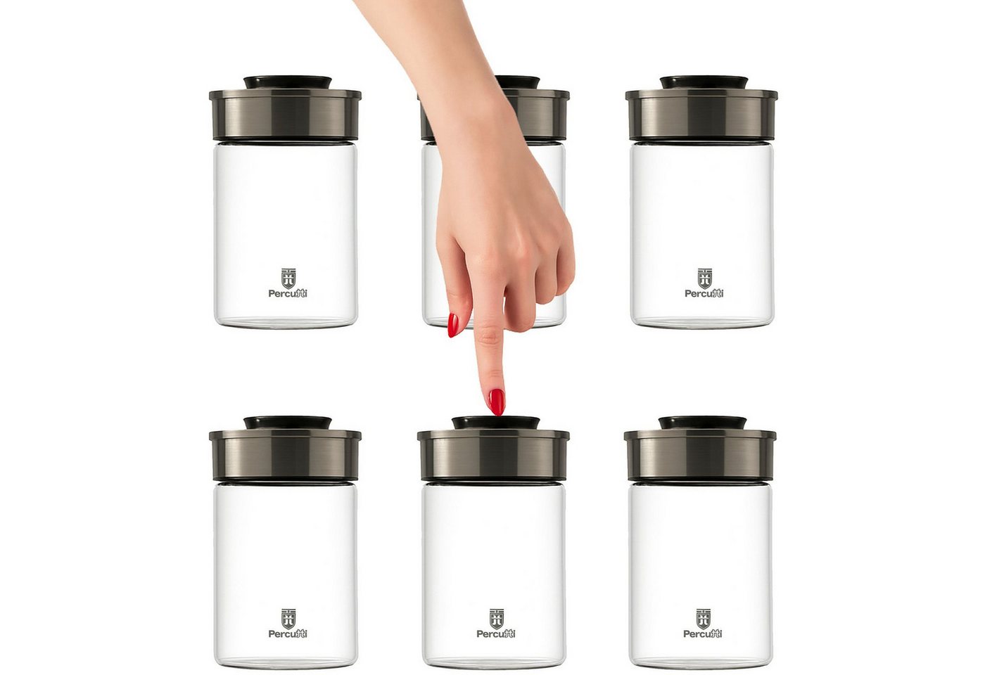 BURI Vorratsglas Vakuum Vorratsdosen 6er Set 1000ml Einmachgläser Vorratsgläser, Glas BURI Vorratsglas Vakuum Vorratsdosen 6er Set 1000ml Einmachgläser Vorratsgläser, Glas von BURI