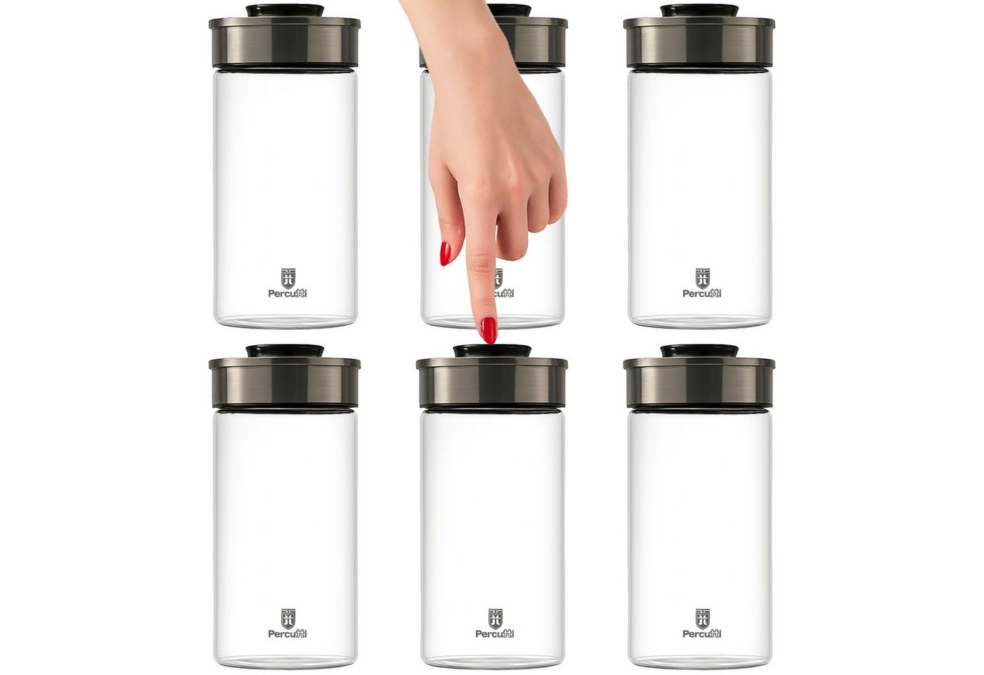 BURI Vorratsglas Vakuum Vorratsdosen 6er Set 1950ml Einmachgläser Vorratsgläser, Glas BURI Vorratsglas Vakuum Vorratsdosen 6er Set 1950ml Einmachgläser Vorratsgläser, Glas von BURI