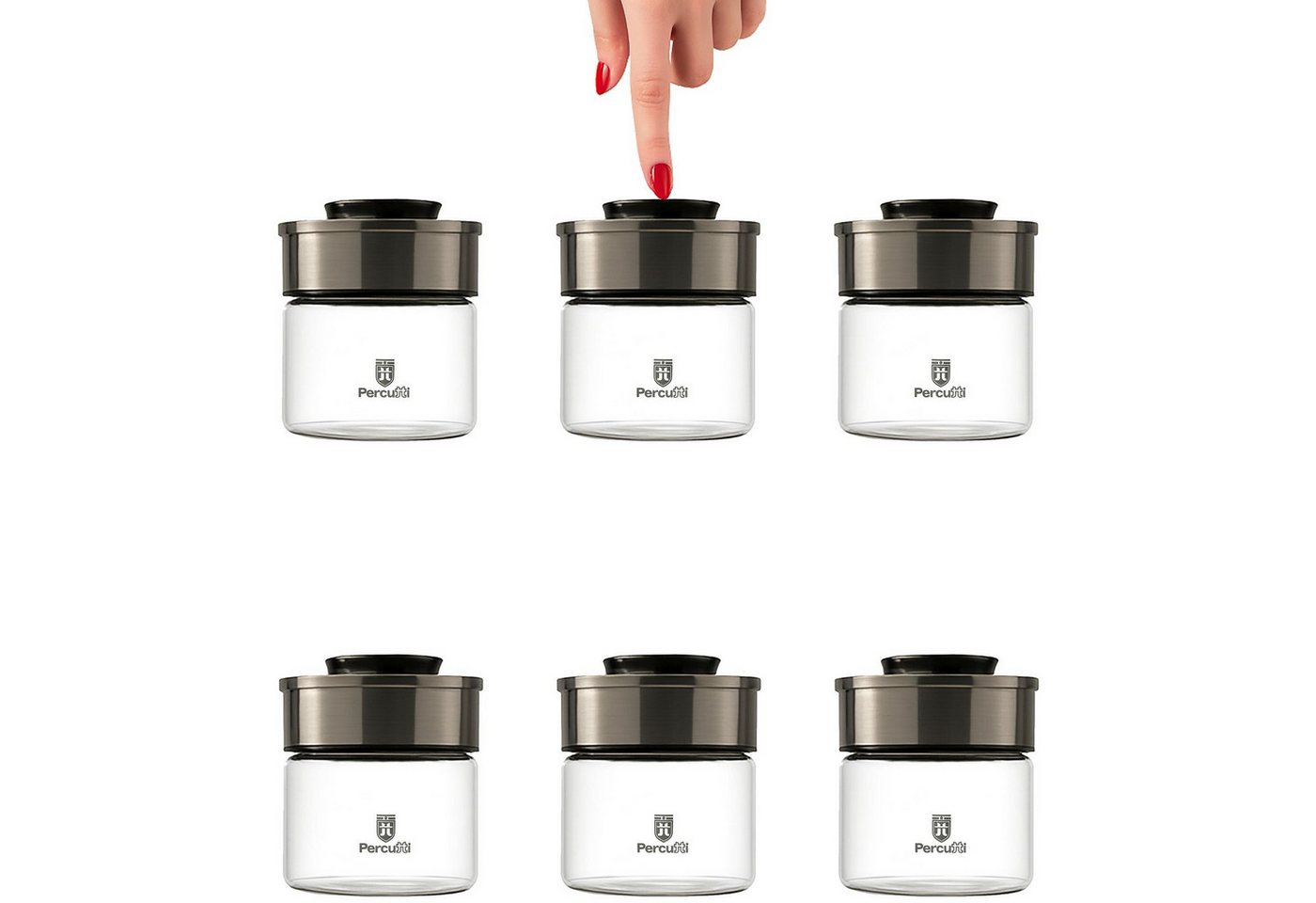 BURI Vorratsglas 6x Vakuum Vorratsdosen Glas 450ml Vorratsgläser Vakuumdeckel luftdicht, Glas BURI Vorratsglas 6x Vakuum Vorratsdosen Glas 450ml Vorratsgläser Vakuumdeckel luftdicht, Glas von BURI