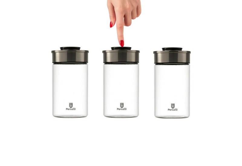 BURI Vorratsglas Vorratsglas 3er Set 1300ml Einmachgläser Vorratsgläser Vakuumdeckel, Glas von BURI