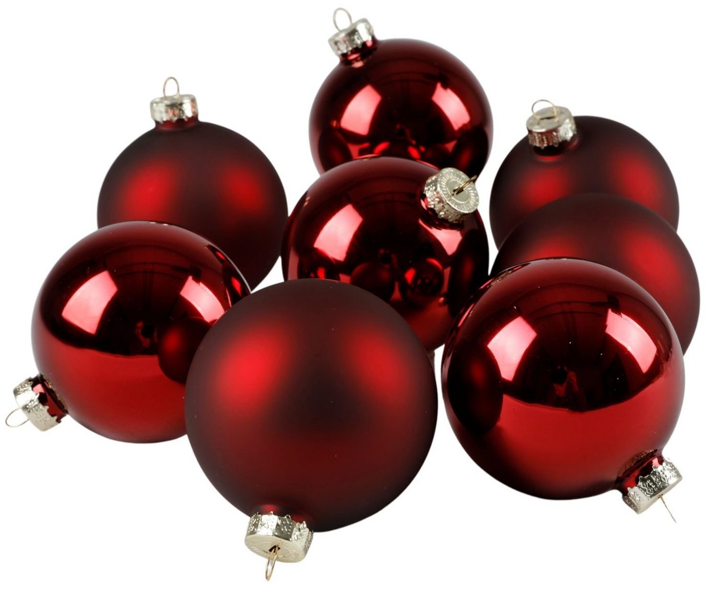 BURI Weihnachtsbaumkugel Weihnachtsbaumkugeln 12er-Set rot Christbaumkugel Baumschmuck 4cm (12 St) von BURI