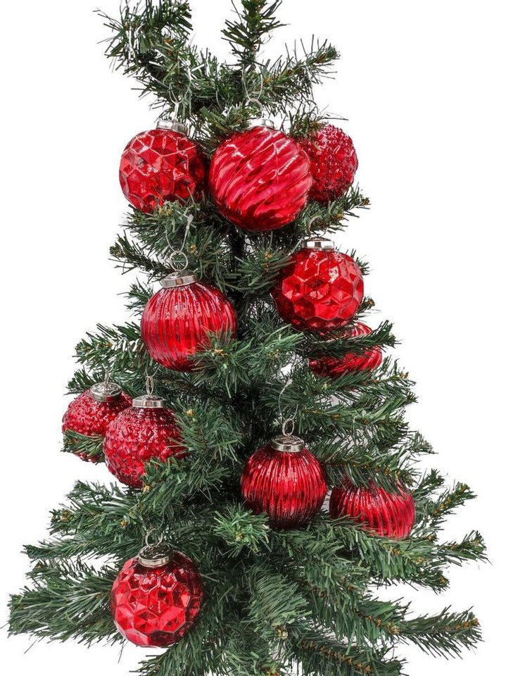 BURI Weihnachtsbaumkugel Glas-Weihnachtsbaumkugeln rot 12er-Set 8cm Christbaumschmuck Weihnacht (12 St) BURI Weihnachtsbaumkugel Glas-Weihnachtsbaumkugeln rot 12er-Set 8cm Christbaumschmuck Weihnacht (12 St) von BURI