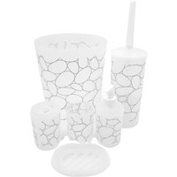 Buri - Badezimmer-Set Toilettenbürste Seifenspender Zahnputzbecher Seifenschale - Kreise Buri - Badezimmer-Set Toilettenbürste Seifenspender Zahnputzbecher Seifenschale - Kreise von BURI