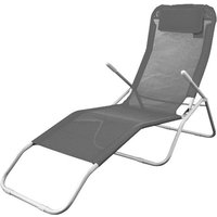 Buri - Bäderliege anthrazit Relaxliege Sonnenliege Saunaliege Klappliege Kippliege von BURI