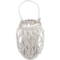 Bambusholz Laterne 30 cm mit Glaseinsatz und Henkel Kerzenhalter Deko Windlicht - Buri von BURI