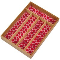 Besteckkasten aus Bambus 35x25x5cm Besteckeinsatz Schubladeneinsatz Besteckbox - rot von BURI