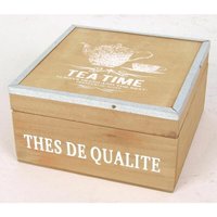 Buri - 12x Holz-Teebeutelbox 16x16x9cm Teebox Tee Box Küchenhelfer Küche Haushalt top von BURI