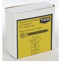 Buri - 12x tas Spanplattenschrauben 50 Stück 3,5x30mm tx Teilgewinde Senkkopf Holz Bau von BURI