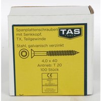 Buri - 12x tas Spanplattenschrauben 50 Stück 4x40mm tx Teilgewinde Senkkopf Holz Bauen von BURI