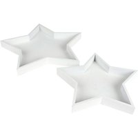Buri - 2er Set Dekotablett-Set Stern 2-teilig aus Holz Weiß Keks Schale Buri - 2er Set Dekotablett-Set Stern 2-teilig aus Holz Weiß Keks Schale von BURI
