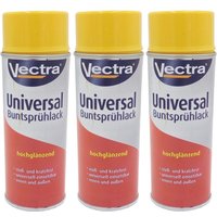 Buri - 3x Vectra® Universal Sprühlack rapsgelb glänzend Lackspray 400ml Farbspray von BURI