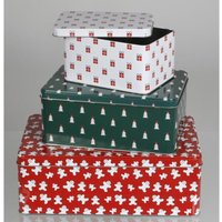 Buri - 6x 3er Set Weihnachten Dosen Kisten Metall mit Deckel 18 Stück, 3 Größen von BURI