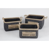 Buri - 6x Filzkörbe 3er Set Grau Aufbewahrung Kisten Boxen Korb Taschen Regal Ordnung Buri - 6x Filzkörbe 3er Set Grau Aufbewahrung Kisten Boxen Korb Taschen Regal Ordnung von BURI