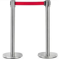 Absperrpfosten 2er Set Edelstahl Gurtpfosten mit 2m rotem Sperrgurt Personenleitsystem & Absperrständer für Events, Geschäfte & öffentliche Bereiche Absperrpfosten 2er Set Edelstahl Gurtpfosten mit 2m rotem Sperrgurt Personenleitsystem & Absperrständer für Events, Geschäfte & öffentliche Bereiche von BURI
